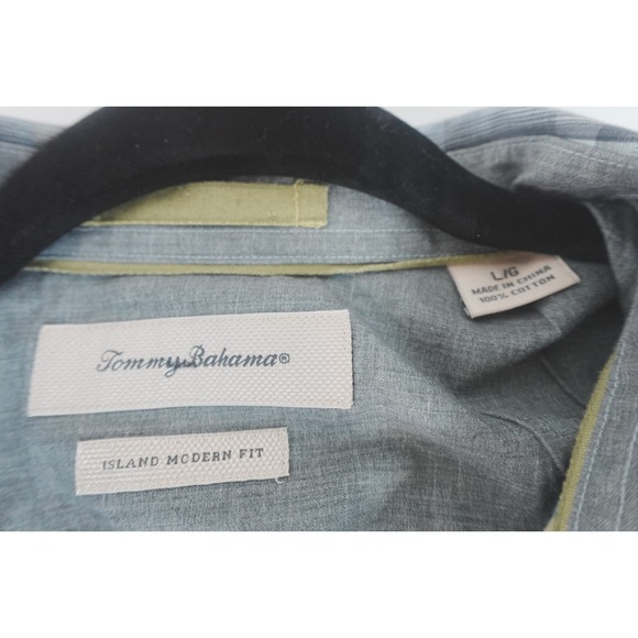 Tommy Bahama Large Shirt Mens Green Plaid Island Modern Fit Long Sleeve Button‎ - Picture 6 of 6